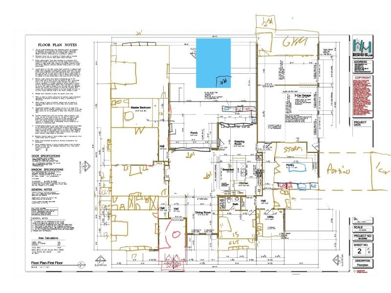 Client-marked floor plan revision reference