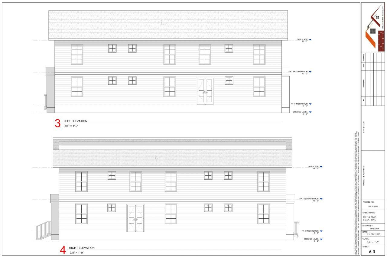 Left and right elevations