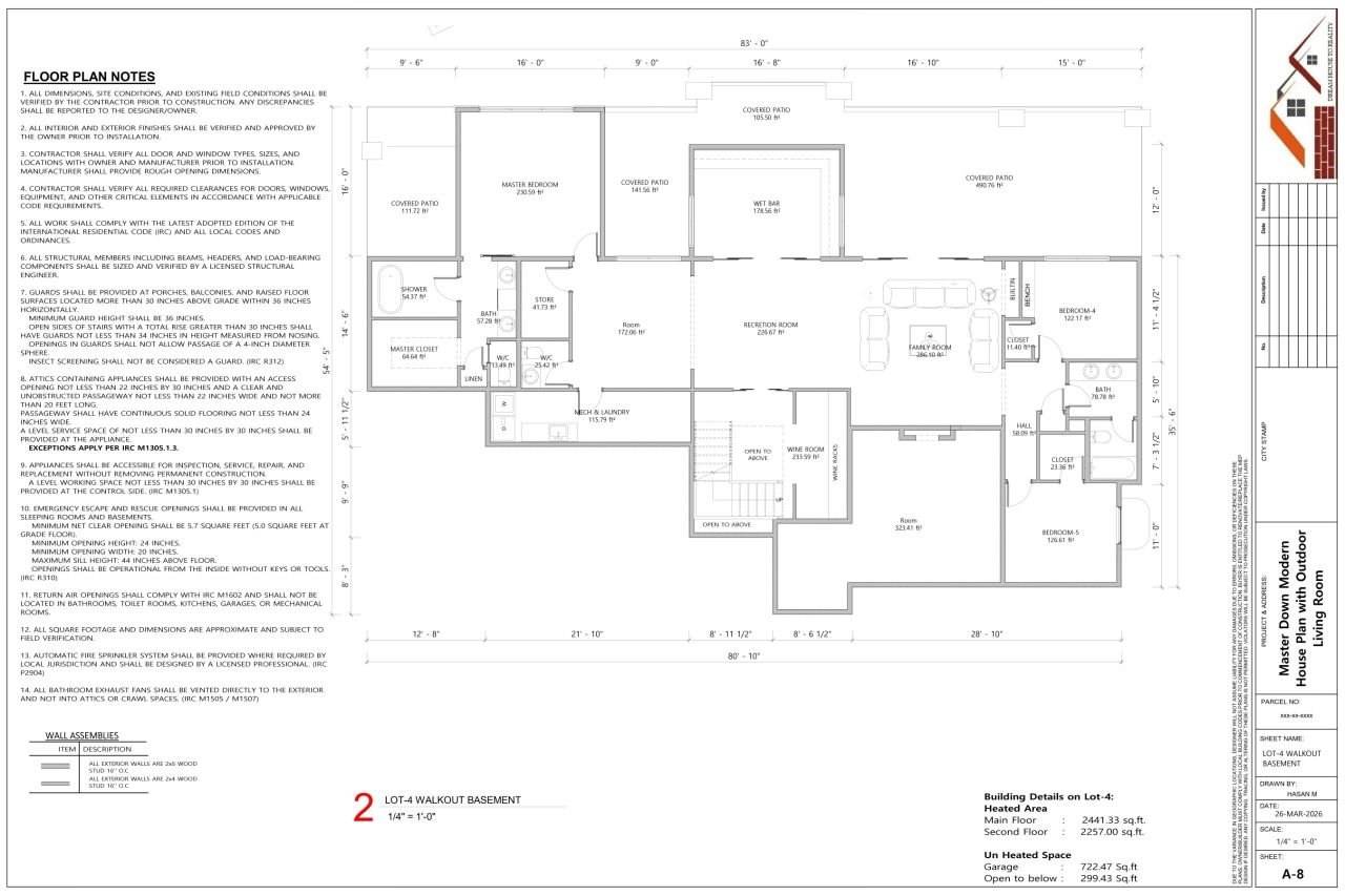 Walkout basement plan